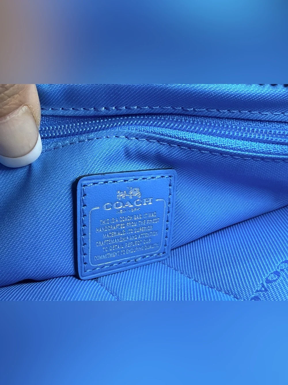 25. NEW Coach Lapis Blue Pebbled Leather Mini Satchel with Silver Hardware